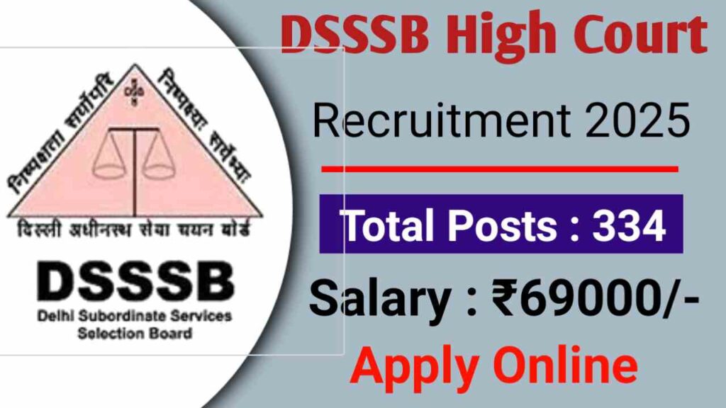 DSSSB Delhi High Court Attendant Recruitment 2025